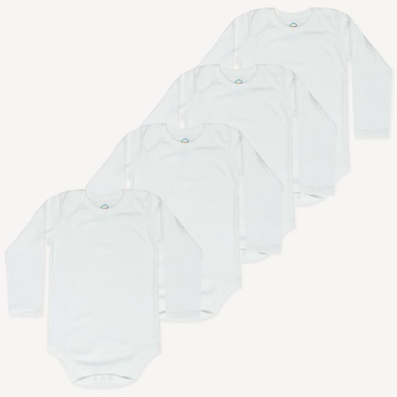 Long Sleeve Envelope Neck Bodysuit 4-Pack 2T, 3T, 4T, 5T, 6T, 7, 8-10 ...